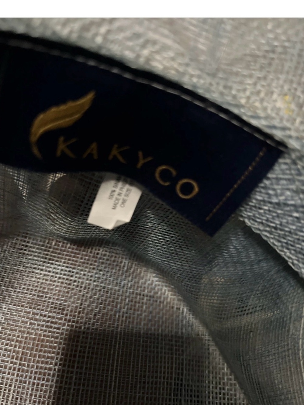 Kakyco Light Blue/silver lightweight Large Bow Wide Brim Sinamay Hat
